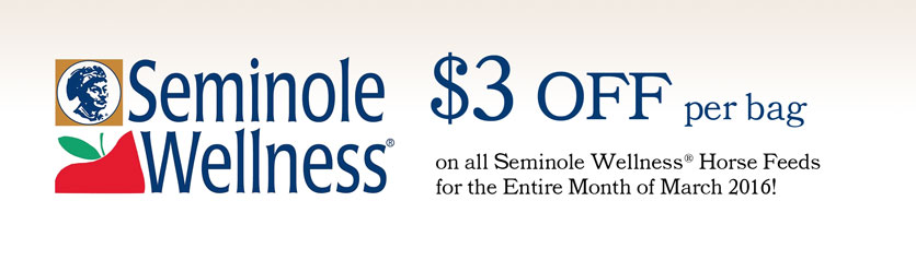 Seminole Wellness March 2016 Sale - Save $3 per bag