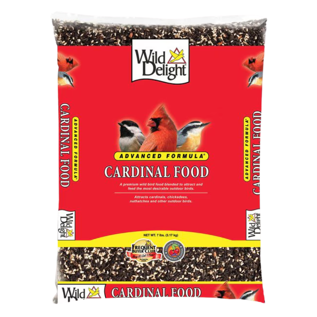 Wild Delight Advanced Formula Cardinal Food. Red bird feed bag.