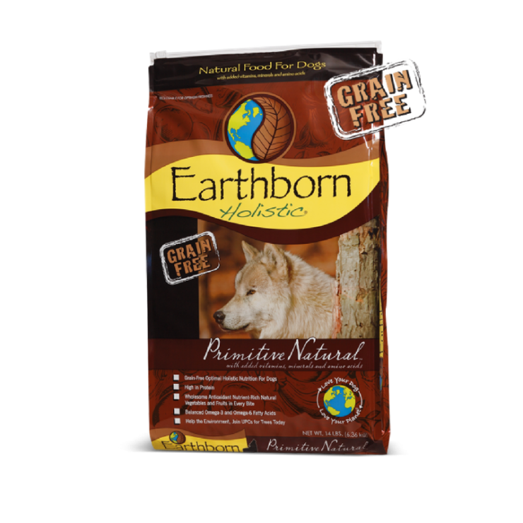 Earthborn Primitive Natural dry dog food. Grain Free Dog Food.