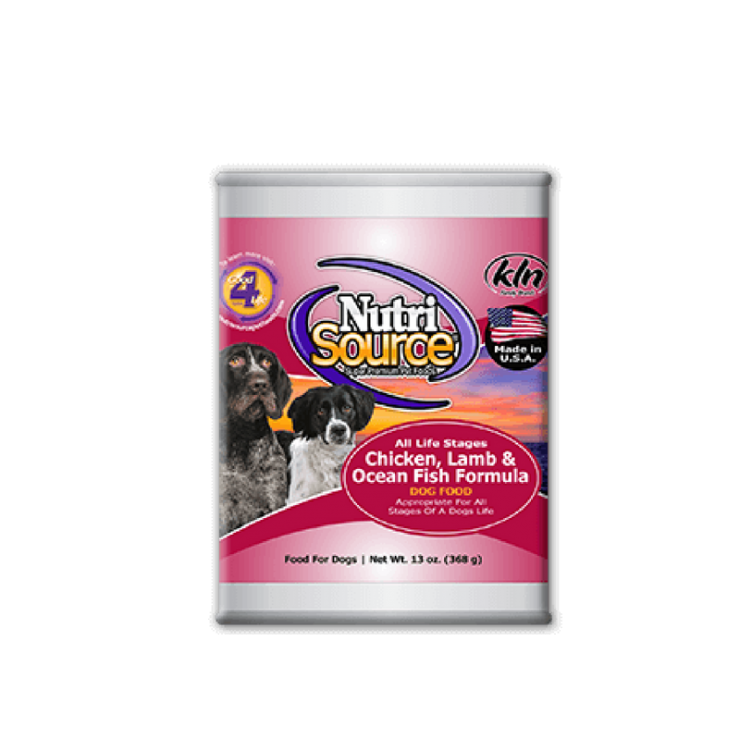 NutriSource Chicken Lamb Ocean Fish Canned Dog Food