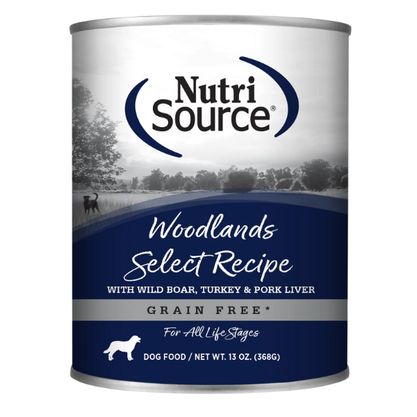 Nutrisource Woodlands Select Recipe Grain Free Wet Dog Food 13oz.