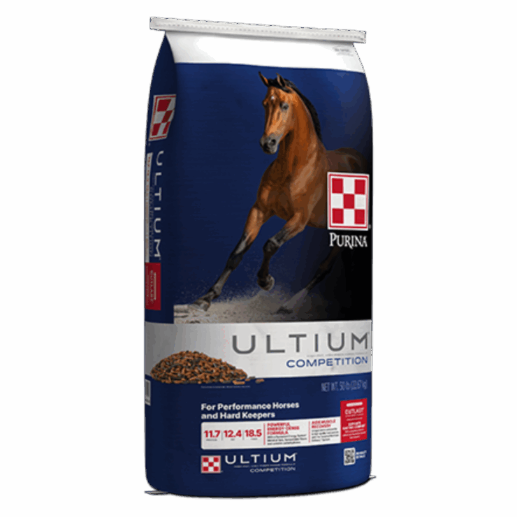 bag of Purina Ultium Competition Horse Formula