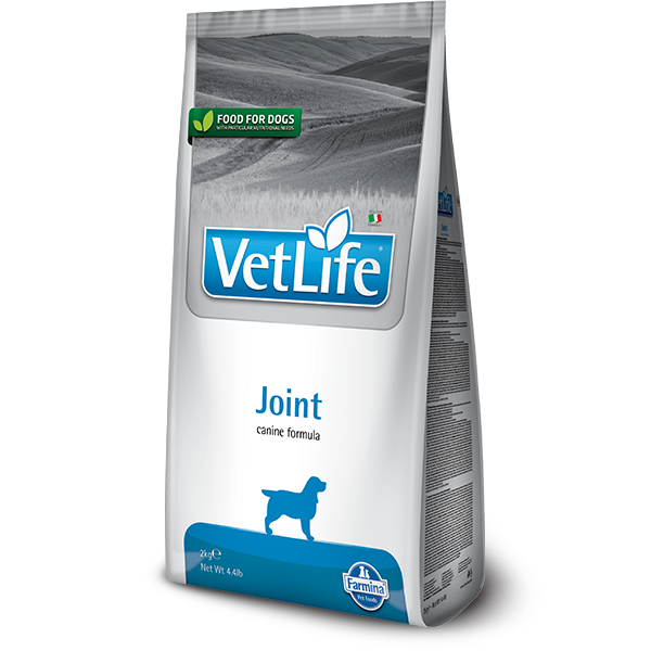 Farmina Vet Life Joint. Silver dry dog food bag.