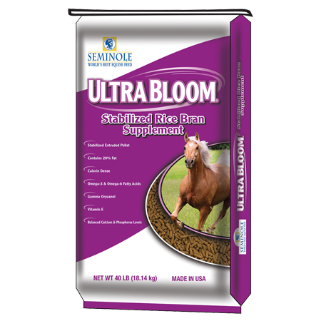Seminole Feed Ultra Bloom supplement for horses. 40-lb bag.