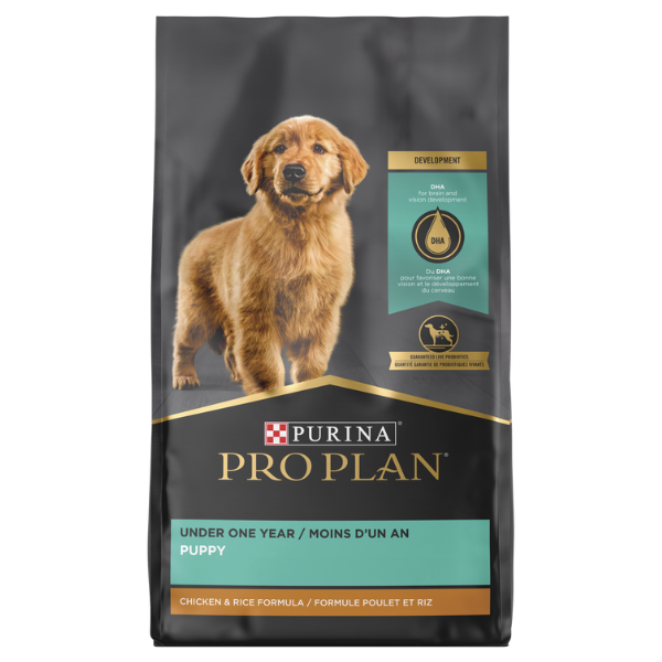 Purina Pro Plan Puppy Chicken & Rice Formula Dry Dog Food.