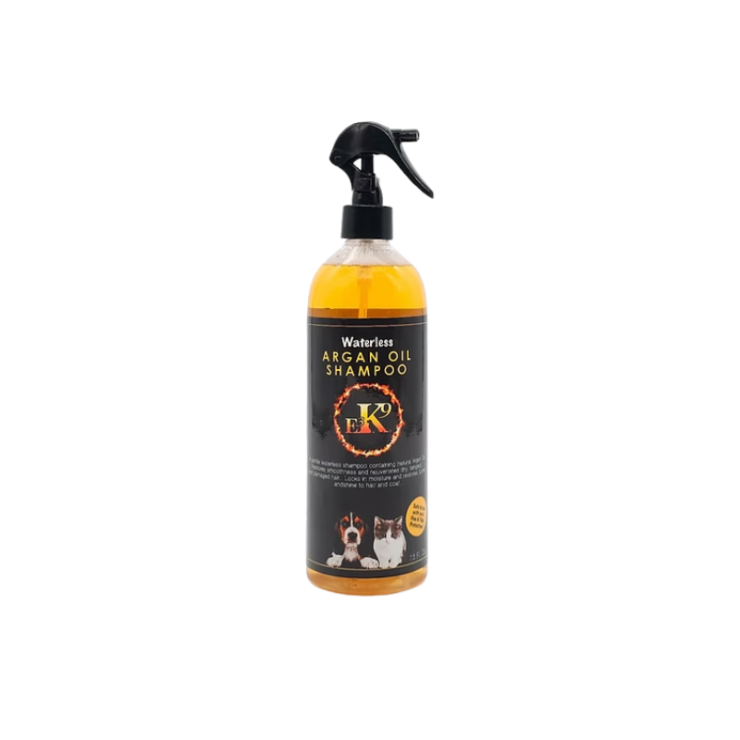 bottle of E3 Waterless Argan Oil Shampoo for Cats and Dogs