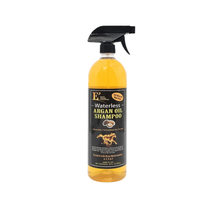 bottle of E3 Waterless Argan Oil Shampoo for Horses