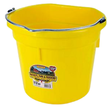 Little Giant 20 Quart Yellow Flat Back Plastic Bucket