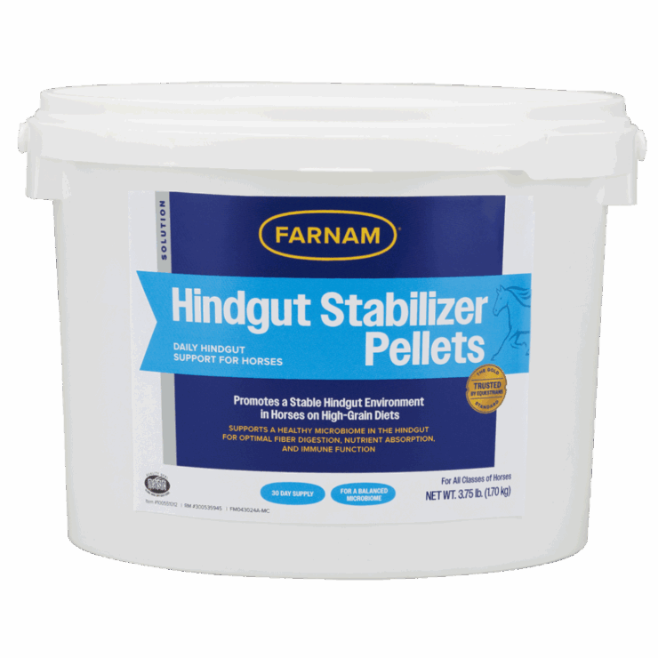 tub of Farnam Hindgut Stabilizer Pellets